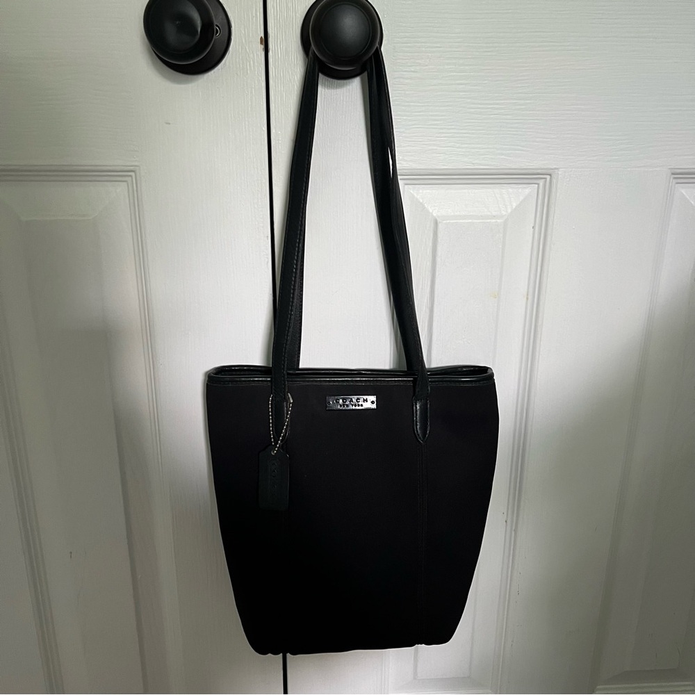 Vintage Coach neoprene and leather tote